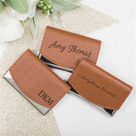 branded business card holder.